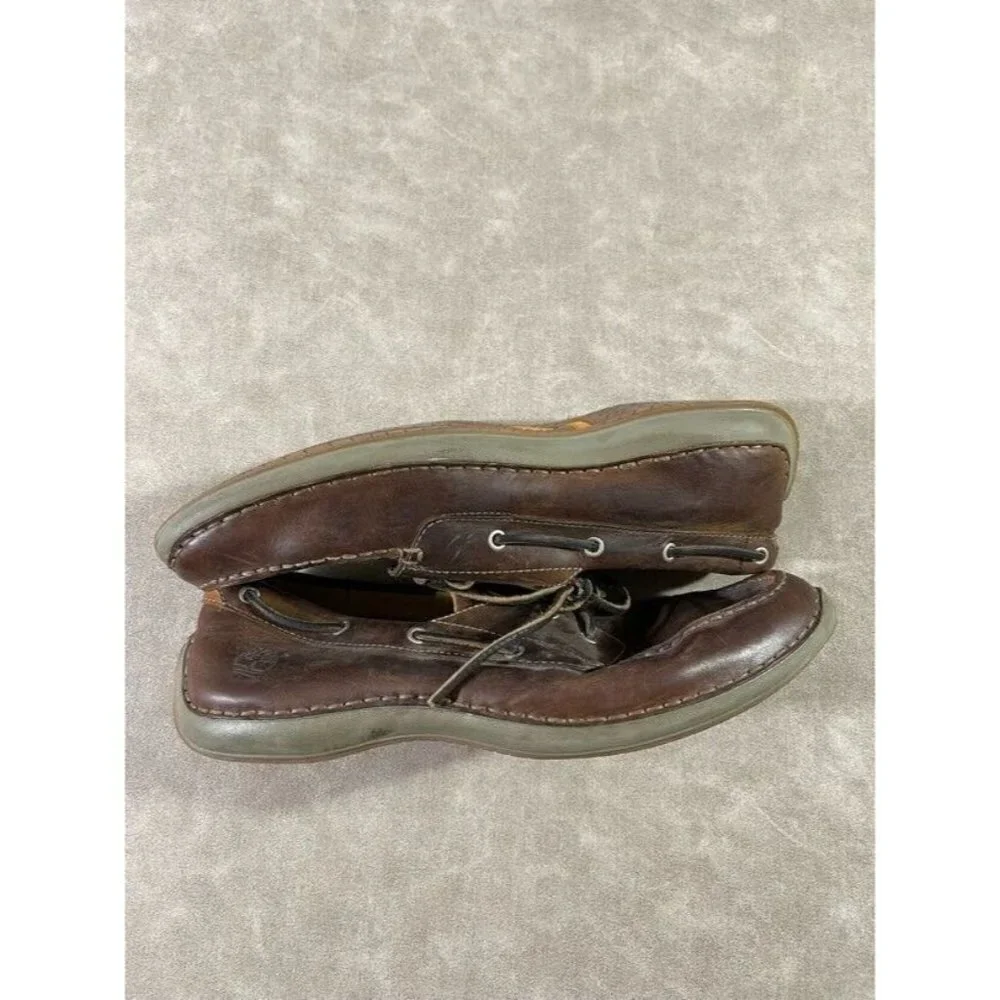 Timberland Mens Smart Comfort Zoned Chassis Boat Shoes Genuine Leather Brown 11M